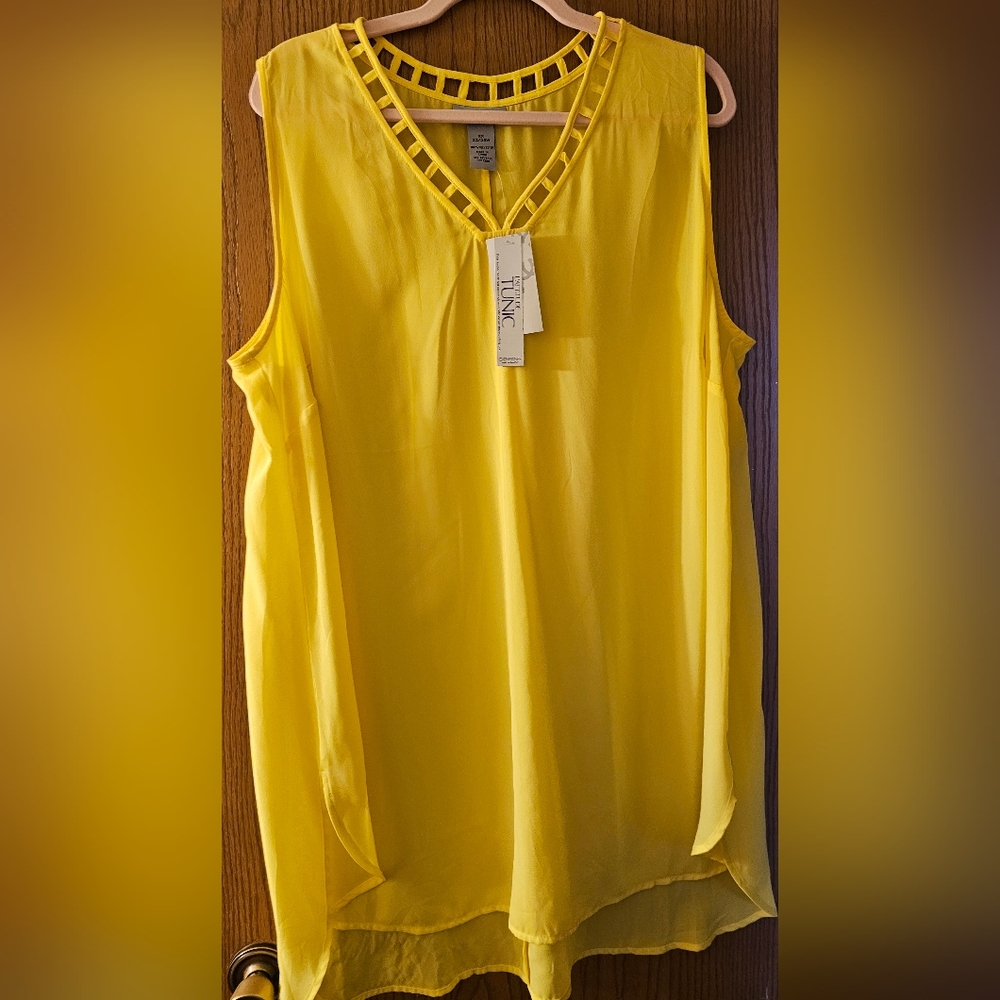 Catherine’s Yellow Sleeveless Blouse Size 2X 23/24W Womens Top